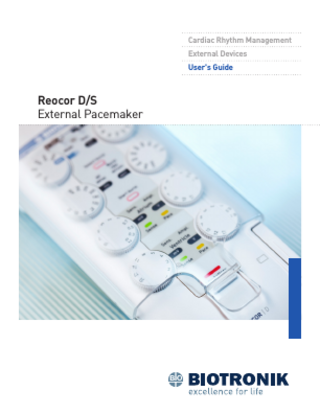 1  Table of Contents Indications and Contraindications for Use... 3 Product Description... 14 Protective Cover for Reocor D/S... 14 Safety... 16 Connecting to Reocor D/S... 17 Reusable Patient Cables... 19 Start-Up... 20 Programming Reocor D/S... 21 Burst Pacing... 23 Visual and Audible Signals... 24 Common Interference Sources and Recommendations... 27 Battery Information... 28 Care and Maintenance... 30 Supplementary Information... 31 Symbols on the Components... 33  