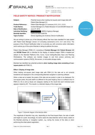 Patient Data and Content Manager Field Safety Notice June 2014