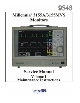 Millennia 3155A and 3155MVS Monitor Service Manual Release4 April 2004