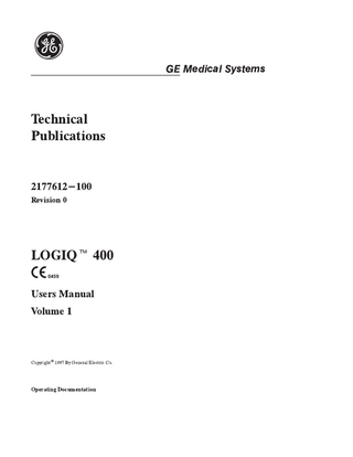 LOGIQ 400 Users Manual Rev 0