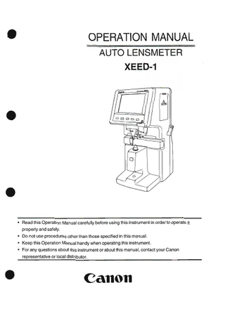 XEED-1 OPERATION MANUAL