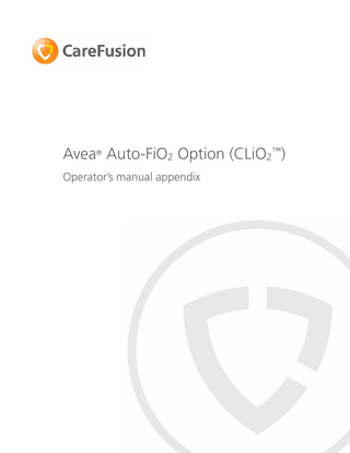 CareFusion AVEA Auto-FiO2 Option Operators Manual Appendix Rev F