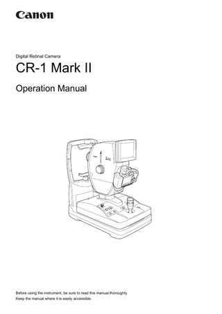 CR-1 MII Operation Manual