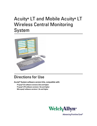 111  A New Features in Acuity Version 6.2 Contents Rapidly Enter Patient ID for Pre-Admitted Patients Edit a Patient ID by Adding an Amended (Revised) Patient ID Note  This summary is not a complete representation of all the information related to these new features. Please read the complete information on these topics, as indicated by the Table of Contents at the start of this manual, before providing patient care.  