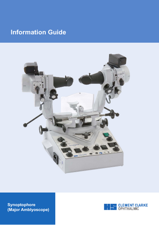 Information Guide Heading Body copy  Body copy bold  Synoptophore (Major Amblyoscope)  