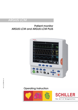 ARGUS LCM  Art. no.: 2.510474 rev.: d  Patient monitor ARGUS LCM and ARGUS LCM PLUS  Operating Instruction  