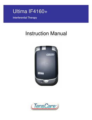 Ultima IF4160+ Interferential Therapy  Instruction Manual  