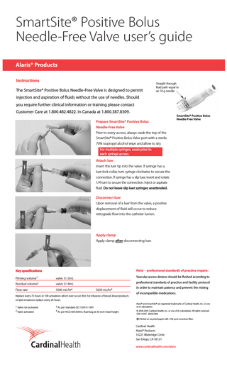 SmartSite Needle-Free Valve Users Guide