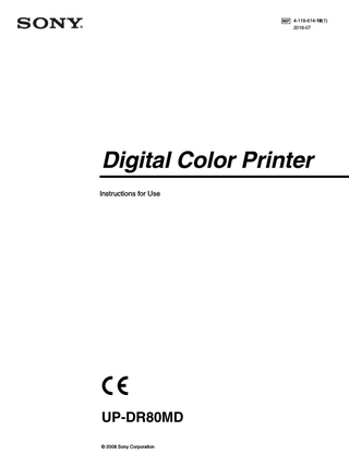 UP-DR80MD Instructions For Use July 2018