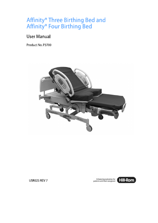 Affinity Three and Four Birthing Bed P3700 User Manual Rev 7 Dec 2014