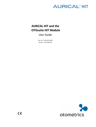 Table of Contents 1  Introduction  4  2  Unpacking AURICAL HIT  5  3  Installation  5  4  The test chamber  5  5  Testing hearing instruments  9  6  Maintenance and Calibration  16  7  Other references  17  8  Standards  17  9  Technical specifications  17  10 Definition of symbols  20  11 Warning notes  21  12 Manufacturer  22  Otometrics - AURICAL HIT  3  