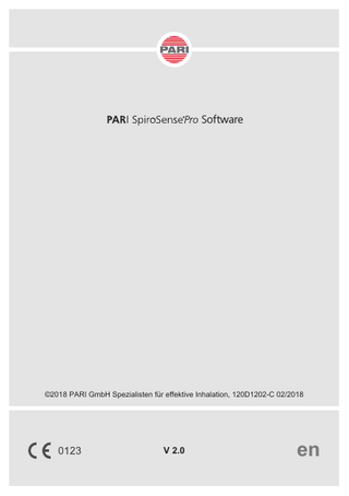 Software ©2018 PARI GmbH Spezialisten für effektive Inhalation, 120D1202-C 02/2018 V 2.0 en