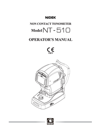 Table of Contents 1. BEFORE USE... 1 1.1 Outline of device...1 1.2 Indications for Use...2 1.3 Principles...3 1.4 Device Description...4 1.5 Measurement Screen Description...9 1.6 Labels and Indications on Device...12 1.7 Checking Contents...13 1.8 Before First Use...14  2. OPERATING PROCEDURES... 17 2.1 Operation Flow...17 2.2 Preparation for Measurement...18 2.3 Measurement...24 2.3.1  Measuring puffed air pressure check during startup...31  2.4 Completion of Measurements...33 2.4.1 2.4.2  Normal shutoff...33 Shutoff before transporting the device...34  2.5 Selecting Mode...35 2.5.1 2.5.2  Sleep mode...35 Eyelid detection mode...36  2.6 Printing...37 2.6.1 2.6.2  Printing measured data...37 Printing parameter settings...38  2.7 Parameter Settings...39 2.7.1 2.7.2 2.7.3 2.7.4  XI  Parameter tables...42 Setting Network function...48 Setting date and time...53 Entering comments...55  