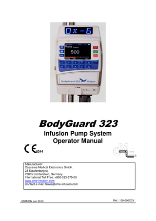 BodyGuard Operator Manual 323 Ref CV 100-090XCV June 2012