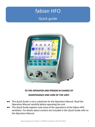 fabian HFO Quick Guide