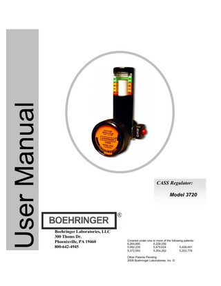 3720 CASS Suction Regulator User Manual Rev F Oct 2010