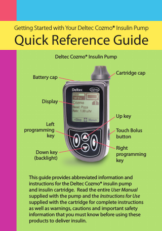 Deltec Cozmo Quick Reference Guide