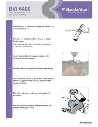 BVI 6400 Quick Reference for Bladder Volume