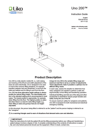 Uno 200 Instruction Guide Nov 2011