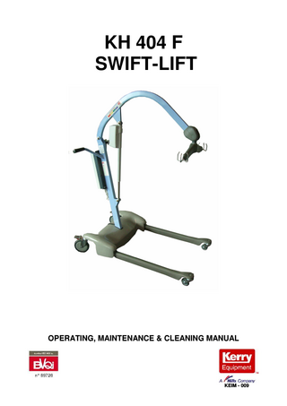 KH 404 F SWIFT-LIFT  OPERATING, MAINTENANCE & CLEANING MANUAL  KEIM - 009  