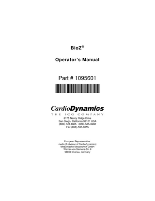 BioZ Operators Manual