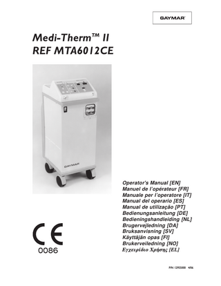 Medi-Therm II Ref MTA 6012CE Operators Manual April 2009