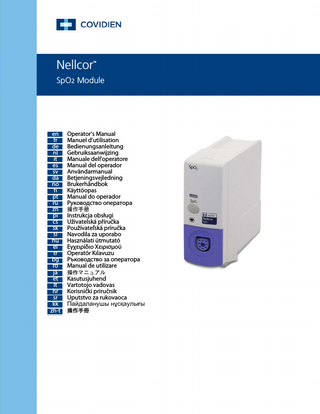 Philips IntelliVue MP Series Nellcor Module Operators Manual Rev B March 2012