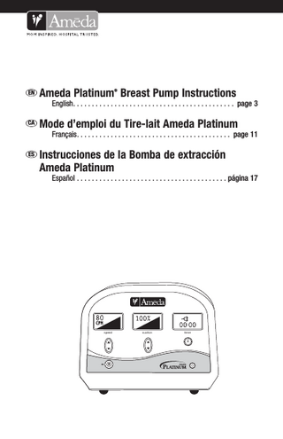 Ameda Platinum Instructions Aug 2013