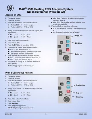 MAC 5500 Quick Reference