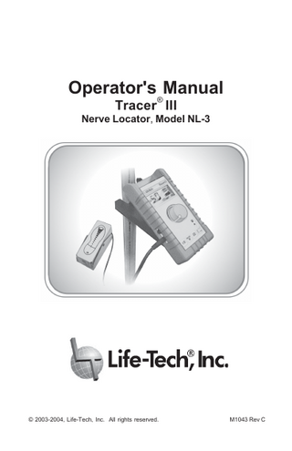 Tracer III Model NL-3 Operators Manual Rev C