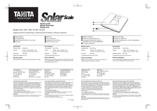 Solar Scale Model 1618 1631 1632 HS201 HS301 Operating Instructions
