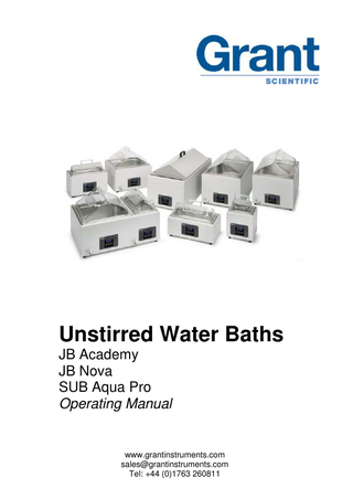 JB Series and SUB Aqua Pro Operating Manual V2