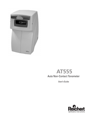 AT555 Non Contact Tonometer Users Guide Rev B