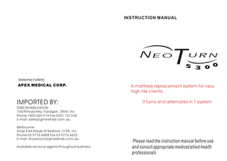 Neo Turn 5300 Inflation Unit Operating Instructions