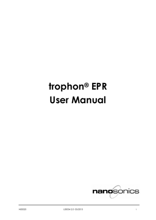 Trophon EPR User Manual Rev 2.0 