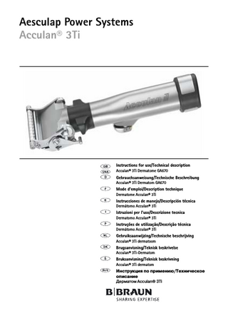 Acculan 3Ti Dermatome GA670 Instructions for Use April 2009