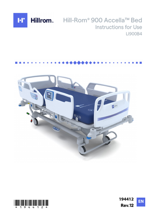 Hill-Rom 900 Accella Bed LI900B4 Instructions for Use Rev 12 