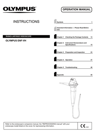 ENF-VH RHINO-LARYNGO VIDEOSCOPE Operation Manual July 2021