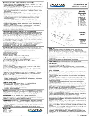 Laparoscopic Scissors Insert Instructions for Use