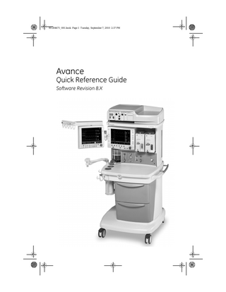 Avance Quick Reference Guide sw rev 8.X