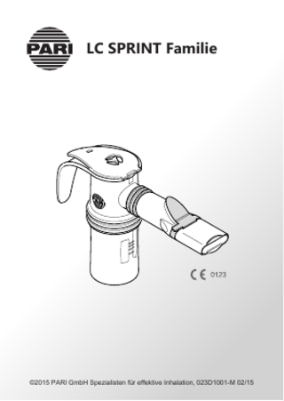 LC SPRINT Familie ©2015 PARI GmbH Spezialisten für effektive Inhalation, 023D1001M 02/15