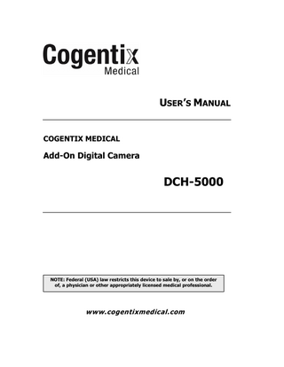 DCH-5000 Digital Camera User Manual Rev C Dec 2015