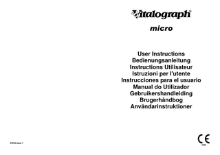 Vitalograph micro  User Instructions Bedienungsanleitung Instructions Utilisateur Istruzioni per l'utente Instrucciones para el usuario Manual do Utilizador Gebruikershandleiding Brugerhåndbog Användarinstruktioner  07343 Issue 1  