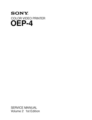 OEP-4 Service Manual Vol 2 1st Edition