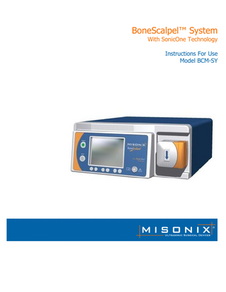 BoneScalpel System Model BCM-SY Instructions for Use Rev G