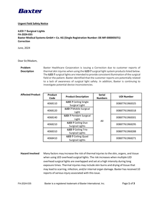 iLED 7 Urgent Field Safety Notice 