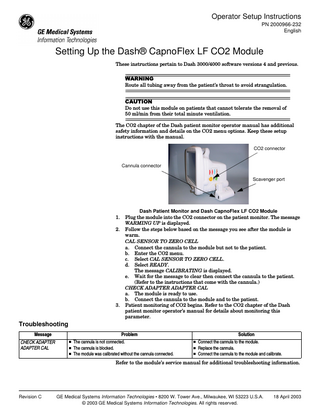 Dash CapnoFlex LF CO2 Module Rev C April 2008