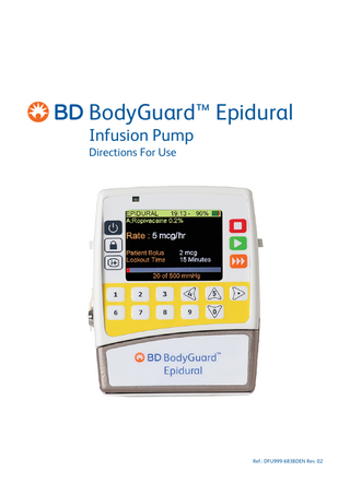 BD BodyGuard Epidural Infusion System Directions For Use Rev 02