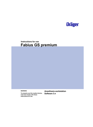 Fabius GS premium Instructions for Use sw 3.n Edition 1 June 2014