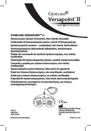 VERSAPOINT II Footswitch User Manual June 2010